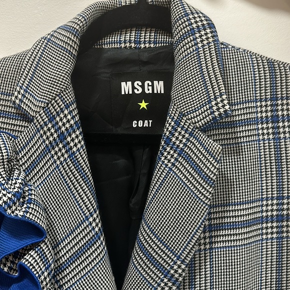 MSGM Plaid Coat w Ruffle - Picture 3 of 6